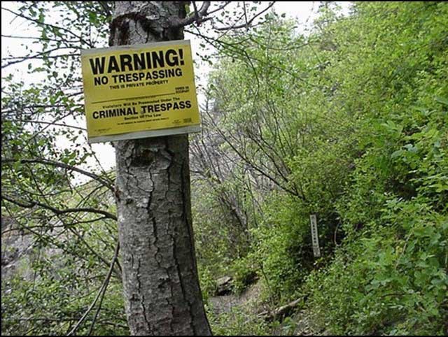 Warning No Trespassing Sign
