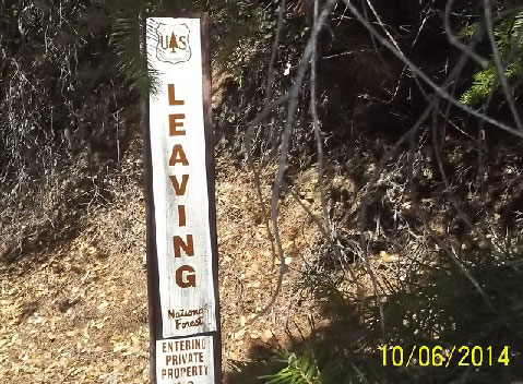 Leaving and Entering Private Property sign.